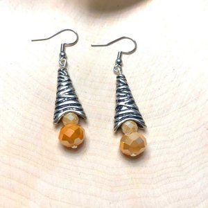 Expensive looking Caramel beaded earrings with nickel free details